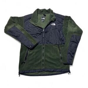 The North Face Denali Forest Green Black Fleece Zip Jacket Medium